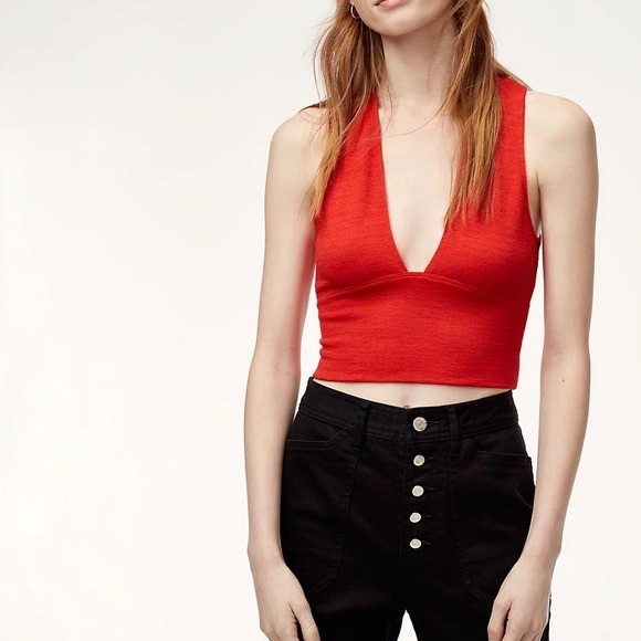 Wilfred Valeria Plunge V-Neck Crop Top - XS - Picture 2 of 3